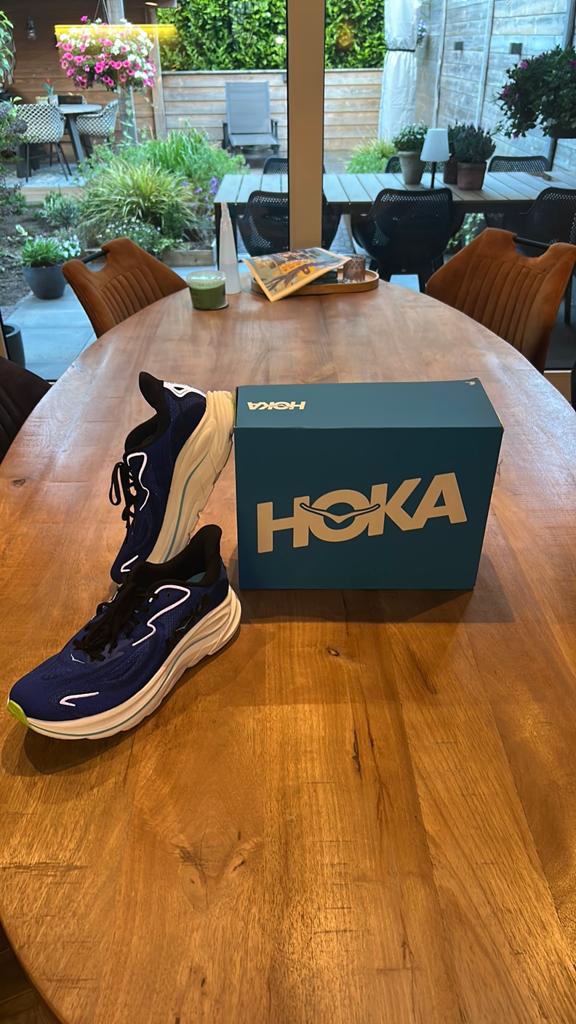 Hoka clifton 10 hardloopschoenen, Blauw, Sportschoenen, Nieuw, Ophalen of Verzenden