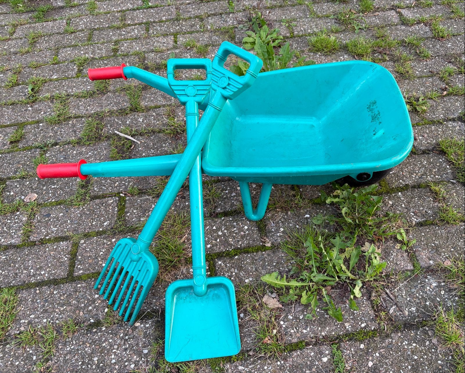 Bosch Kinder Tuin Gereedschap Set: Kruiwagen, Schep, Hark, Ophalen, Gebruikt