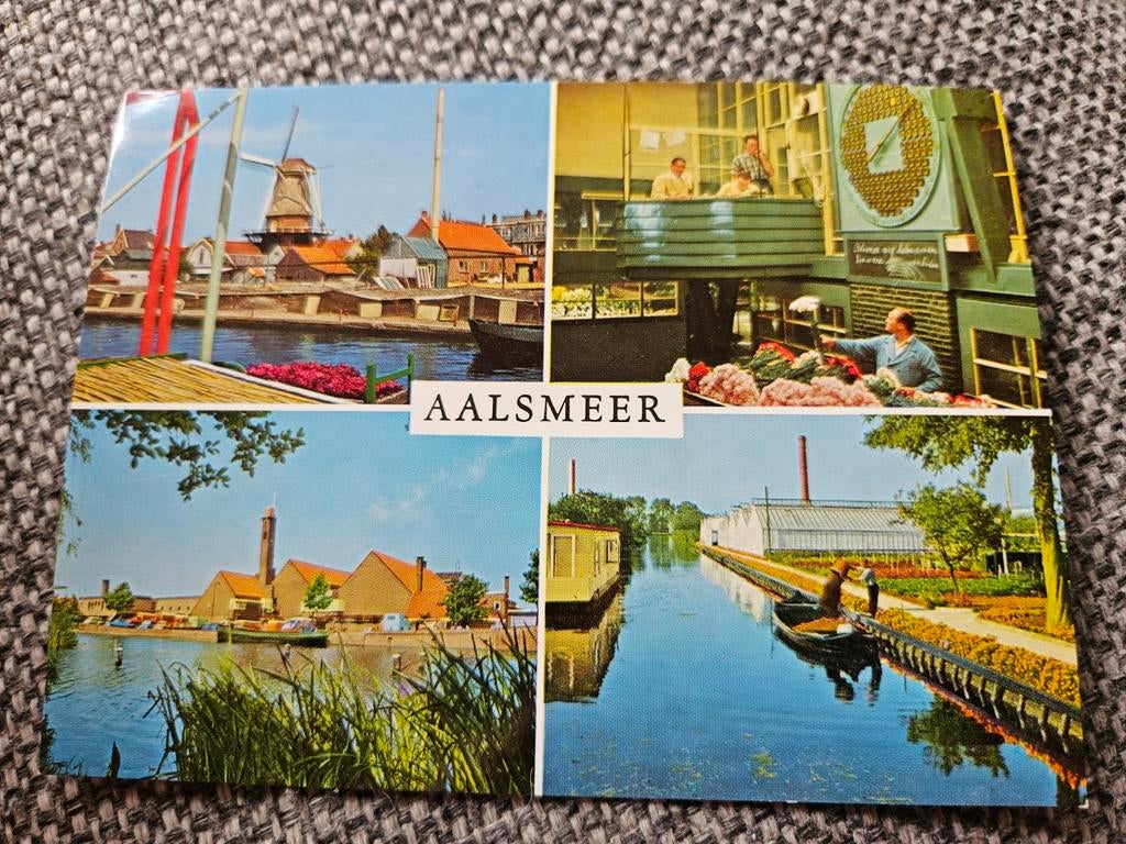 Aalsmeer - Molen, Veiling, Bloemen jaren 60, Verzamelen, Ansichtkaarten | Nederland, Ophalen of Verzenden, 1960 tot 1980, Gelopen