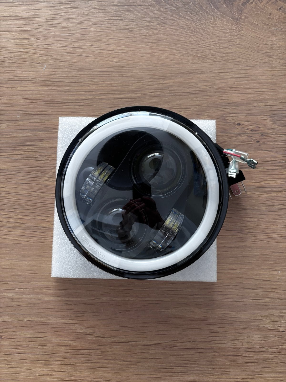 Ronde LED Koplamp met Angel Eye DRL - Universeel, Ophalen of Verzenden, Nieuw, Universele onderdelen