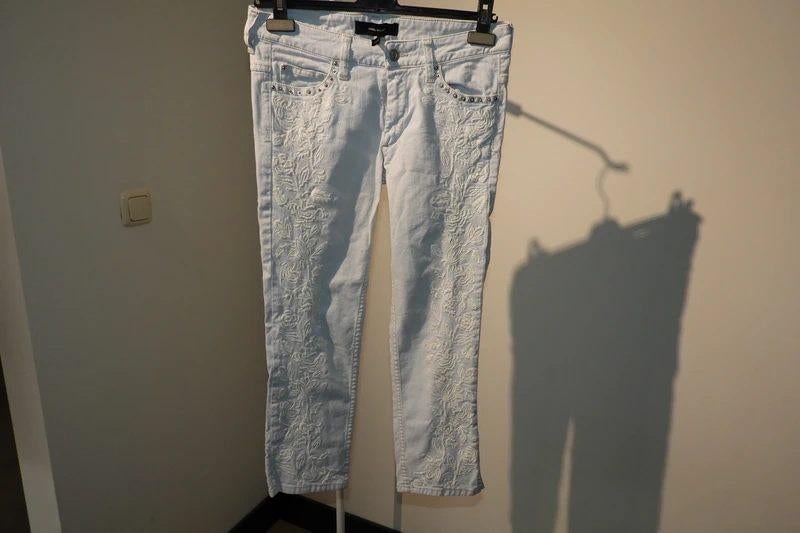 Isabel Marant driekwart broek studs werk bloemen stiksel S