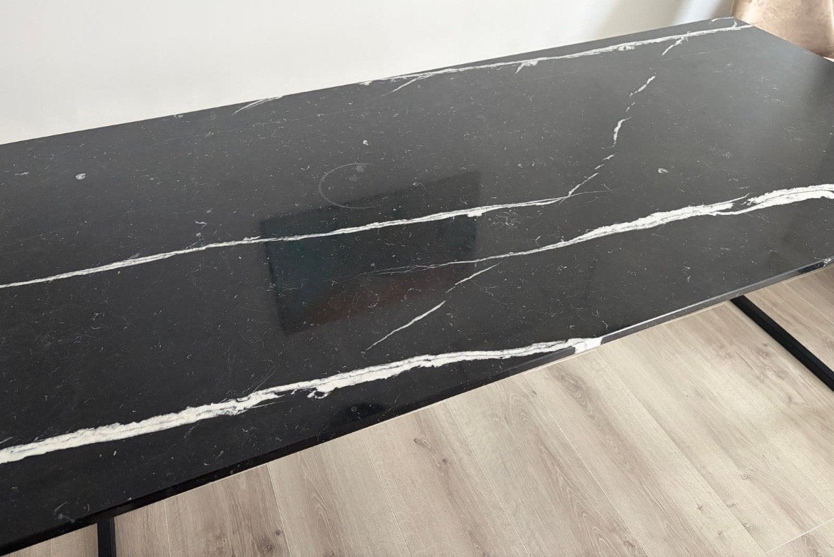 Eettafel van echt marmer, Ophalen, Overige materialen, 200 cm of meer, 50 tot 100 cm