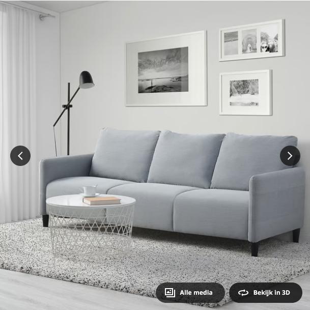Ikea bankstel 904.990.66 Grijs, Huis en Inrichting, Ophalen, 150 tot 200 cm, 75 tot 100 cm, Rechte bank