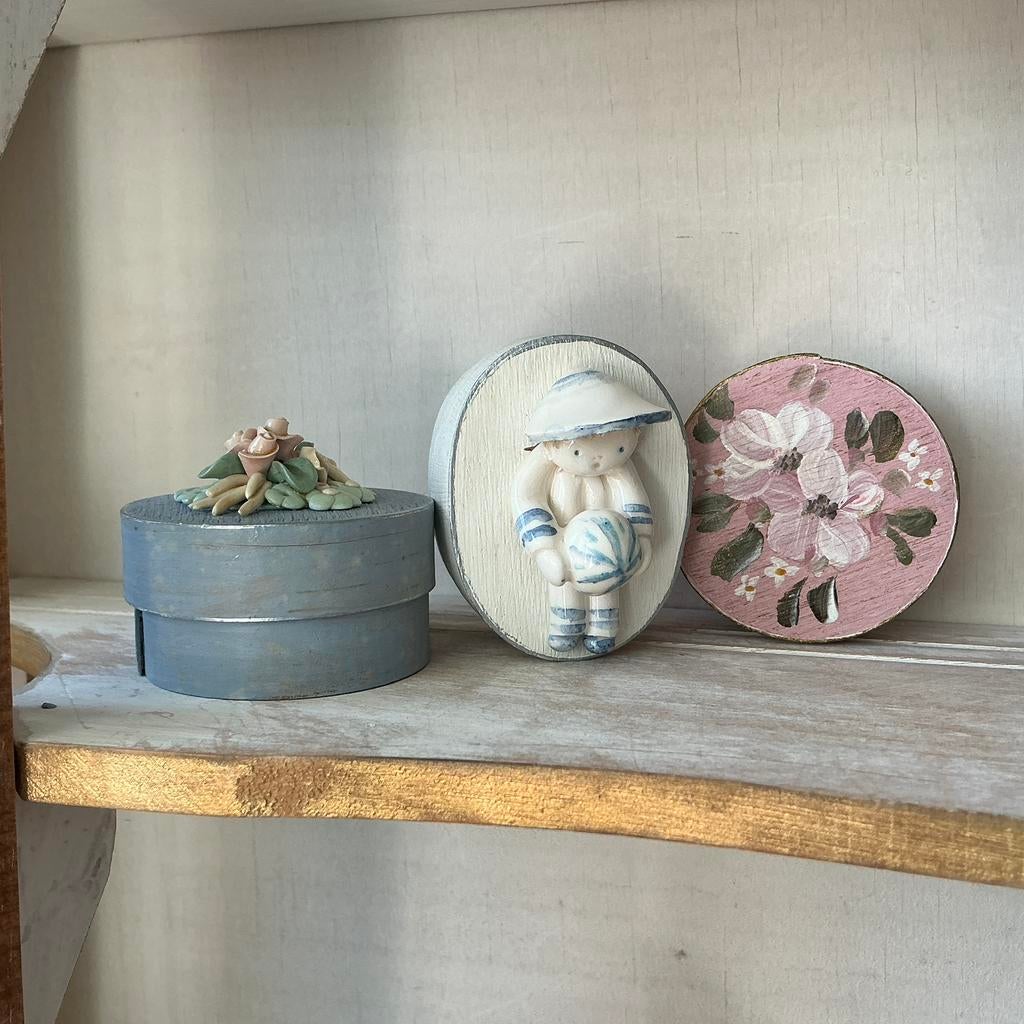 3 kleine vintage handbewerkte houten spanen doosjes ❤️🌷, Antiek en Kunst, Ophalen of Verzenden