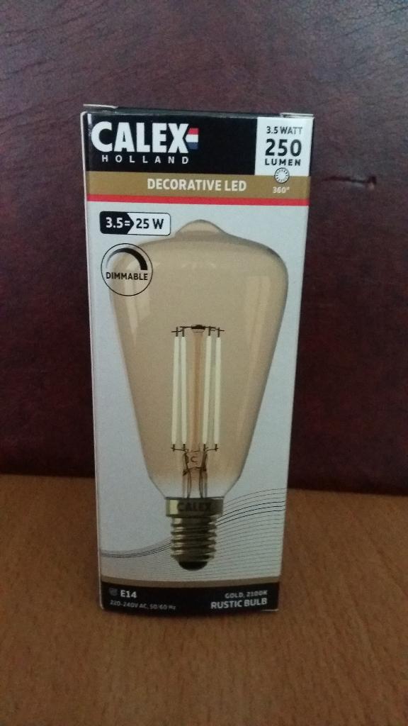 Nieuwe Calex lampen rustic blub 250lm dimbaar E14 gold, Ophalen, Led-lamp, Minder dan 30 watt, E14 (klein)