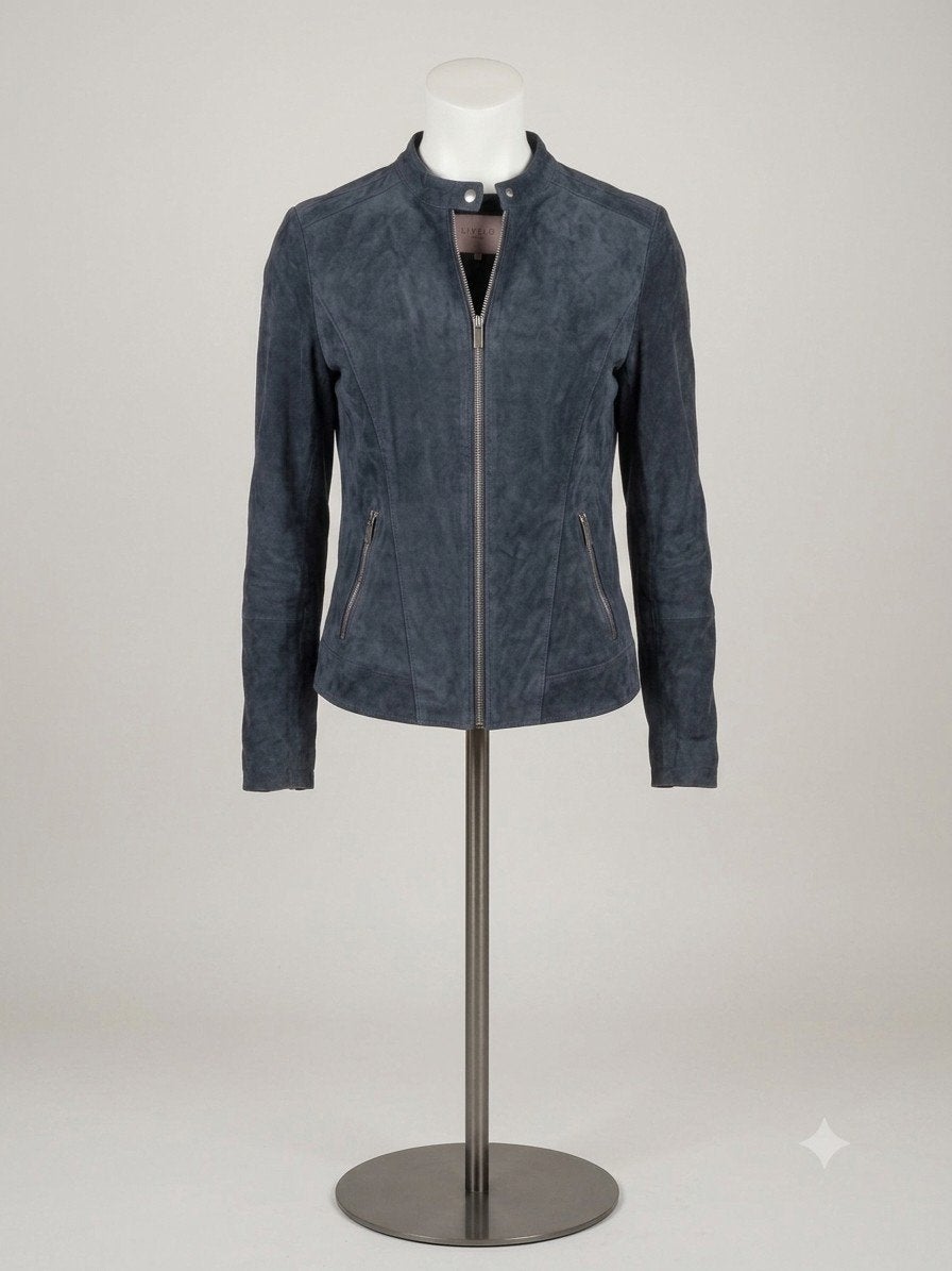 LIVELO woman donkerblauw suède jasje gevoerd, maat 44, Blauw, Maat 42/44 (L), LIVELO woman, Ophalen of Verzenden