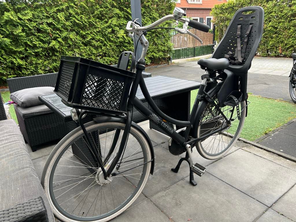 Cortina U4 Family Damesfiets 50 cm - Jet Black Matt, (Extra) lage instap, Zo goed als nieuw, 50 tot 53 cm, Trommelrem