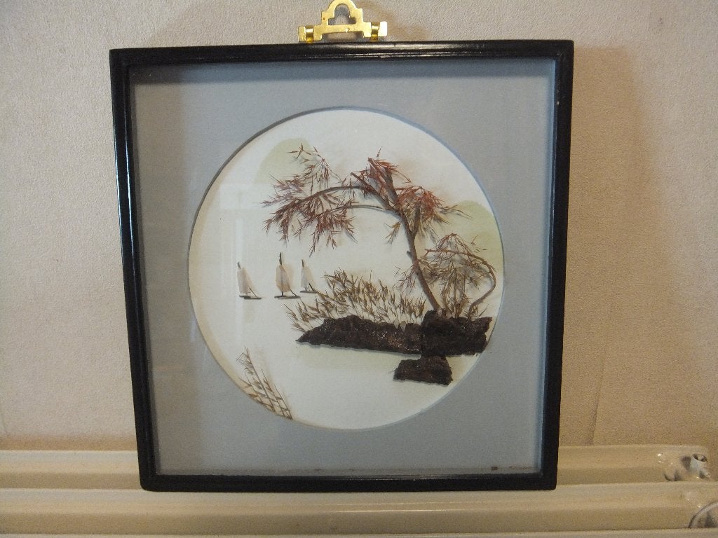 schilderij diorama, Achter glas, Overige technieken, Ophalen of Verzenden, Landschap