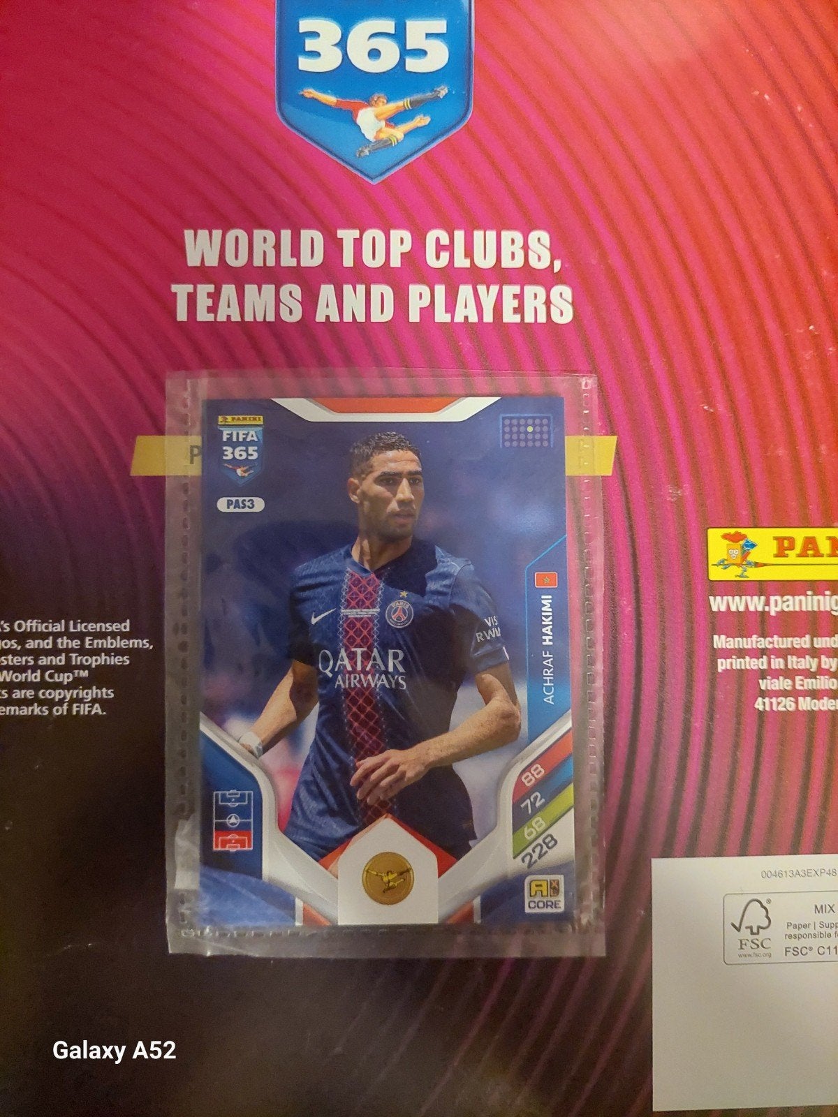 Panini FIFA 365 Achraf Hakimi PSG Spelerskaart, Verzamelen, Ophalen, Zo goed als nieuw, Buitenlandse clubs, Spelerskaart