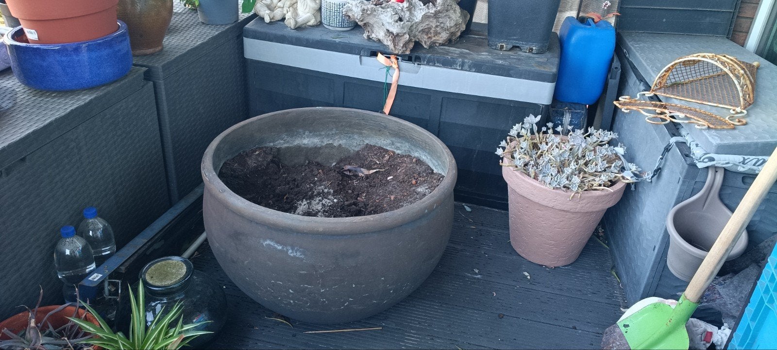 Grote ronde bloempot voor buiten, Tuin en Terras, Bloempotten, Ophalen, Kunststof, Gebruikt, 40 cm of meer