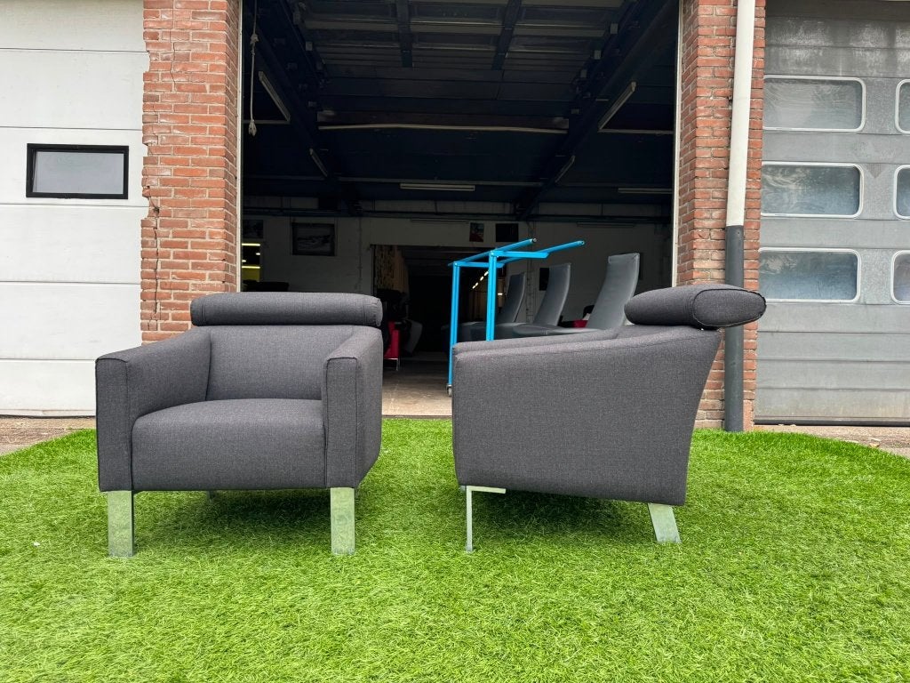 LEOLUX PATASHOU design stoelen/ fauteuils stof, Huis en Inrichting, Stoelen, Zo goed als nieuw, Vijf, Zes of meer stoelen, Hout