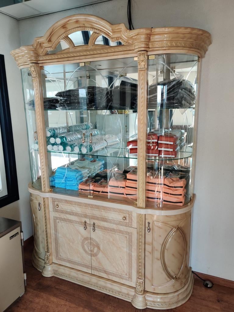 Luxe Versace Vitrinekast - Klassiek Design, Huis en Inrichting, Ophalen, Gebruikt, Klassiek, Barok, Luxe, 150 tot 200 cm