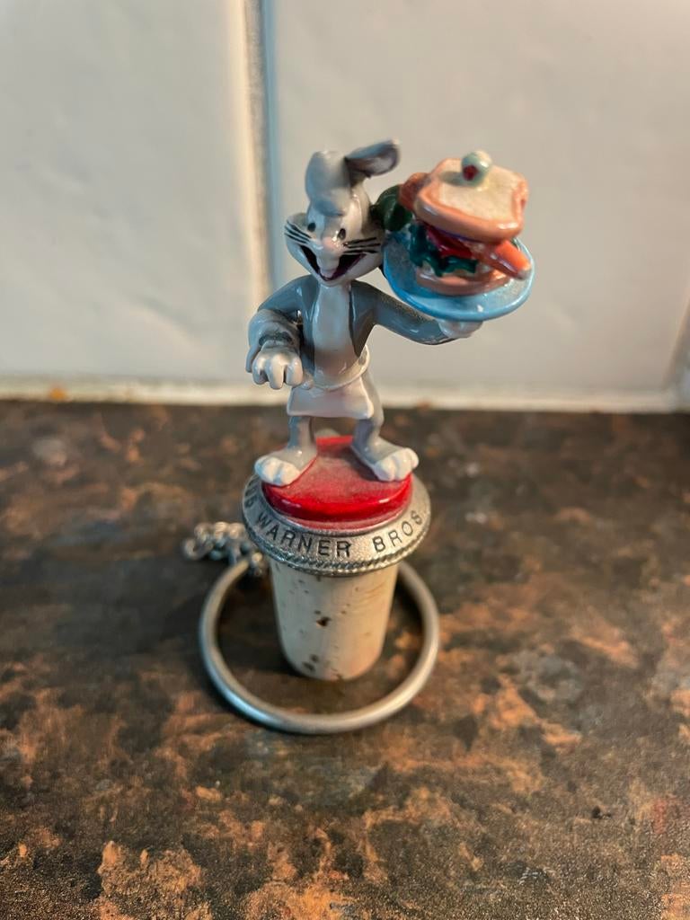 Bugs Bunny Flessenstop met Ketting - Handgeschilderd, Verzamelen, Ophalen of Verzenden, Gebruikt