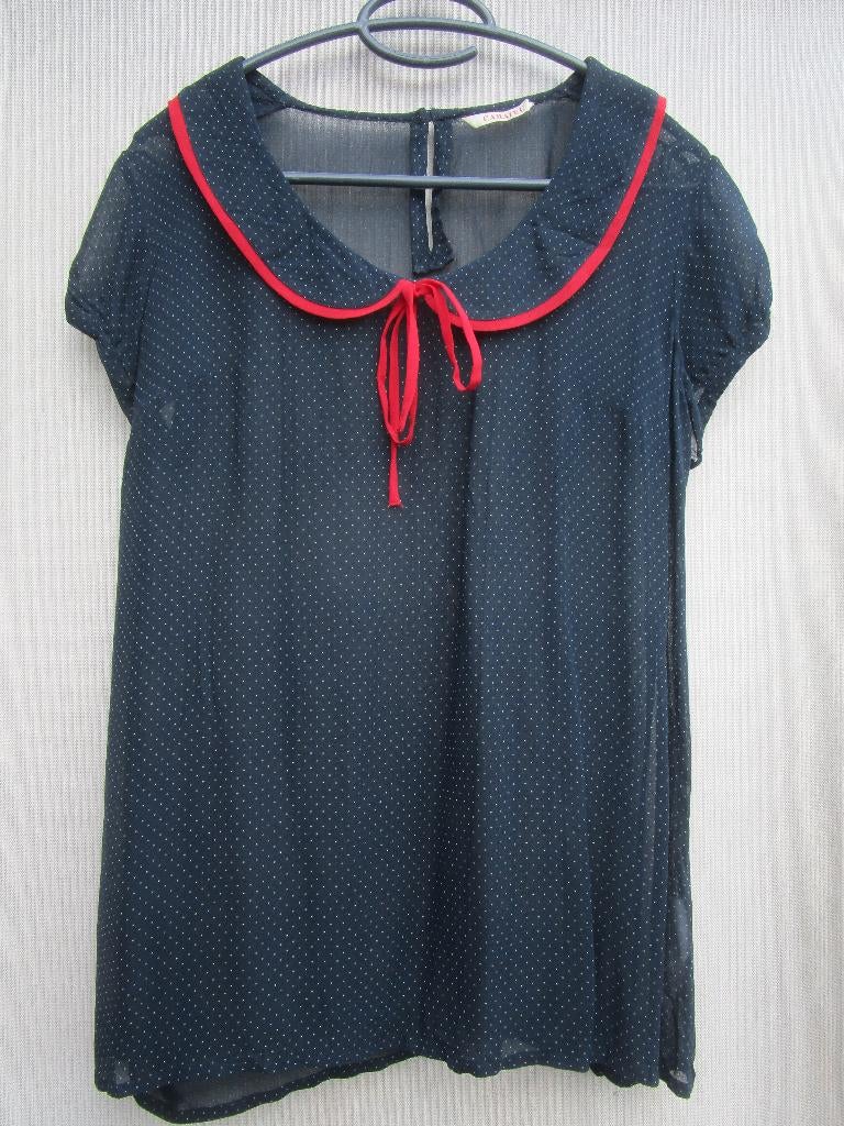 Blouse CAMAIEU mt  40  donkerblauw  fifties., Maat 38/40 (M), CAMAIEU, Zo goed als nieuw, Verzenden