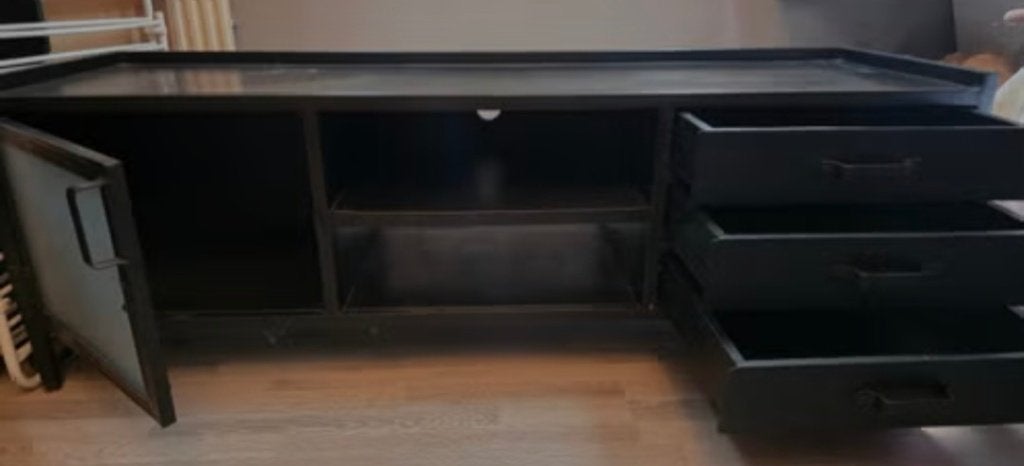 Tv kast industriele van metaal, Huis en Inrichting, Kasten | Televisiemeubels, Ophalen, Gebruikt, Minder dan 100 cm, Metaal