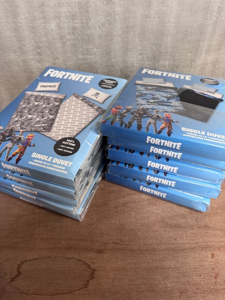 Fortnite - 10x Dekbedovertrek - 140x200 - 100% Katoen, Eenpersoons, Blauw, Dekbedovertrek, Katoen