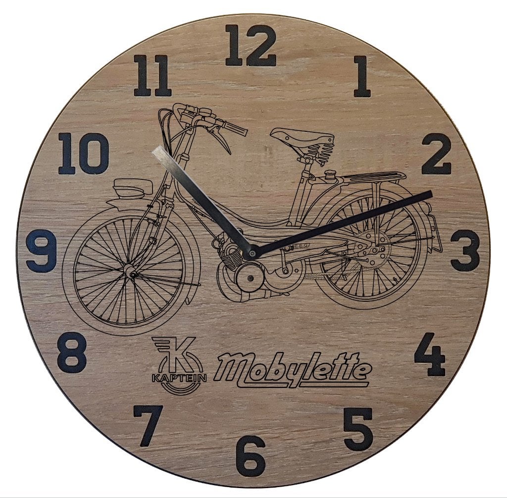 Kaptein Mobilette EEG - Thema klok, Ophalen of Verzenden, Nieuw, Wandklok