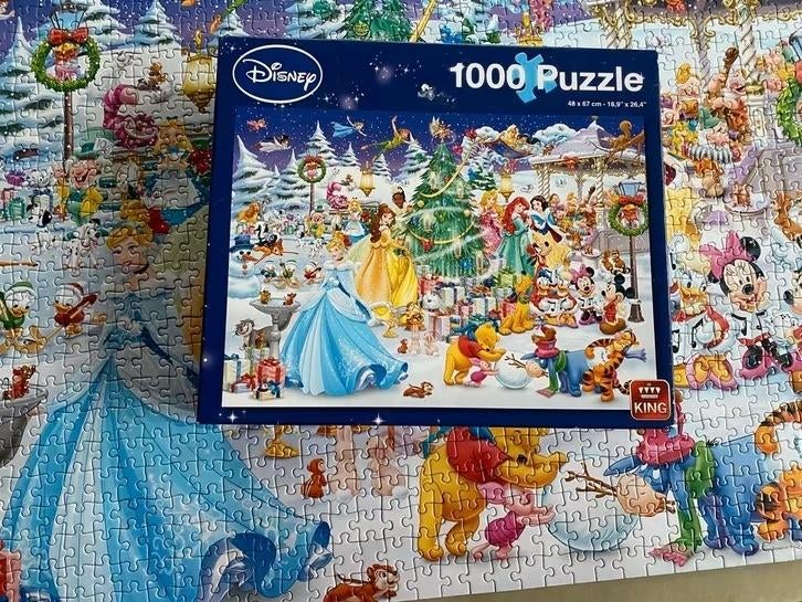 King Disney: winter wonderland - 1000 stukjes, Ophalen of Verzenden, 500 t/m 1500 stukjes, Zo goed als nieuw
