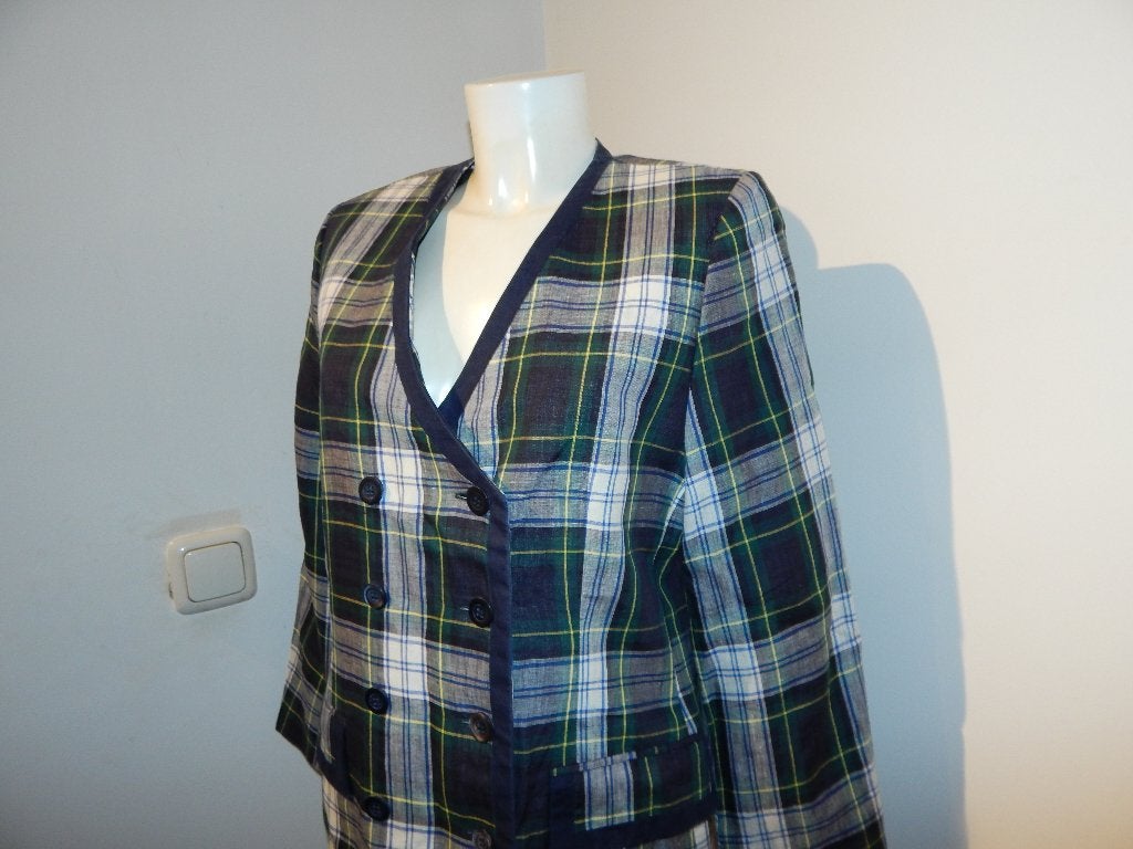 Pauw Amsterdam vintage blazer klassiek ruiten linnen 3, Kleding | Dames, Jasjes, Kostuums en Pakken, Maat 38/40 (M), Pauw, Zo goed als nieuw