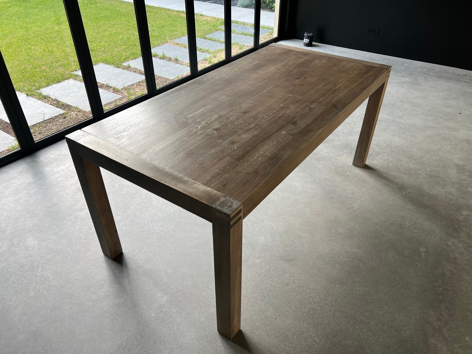 TV meubel, salontafel, eettafel en vitrinekast massief hout, Ophalen, Eikenhout, 50 tot 100 cm, Zo goed als nieuw