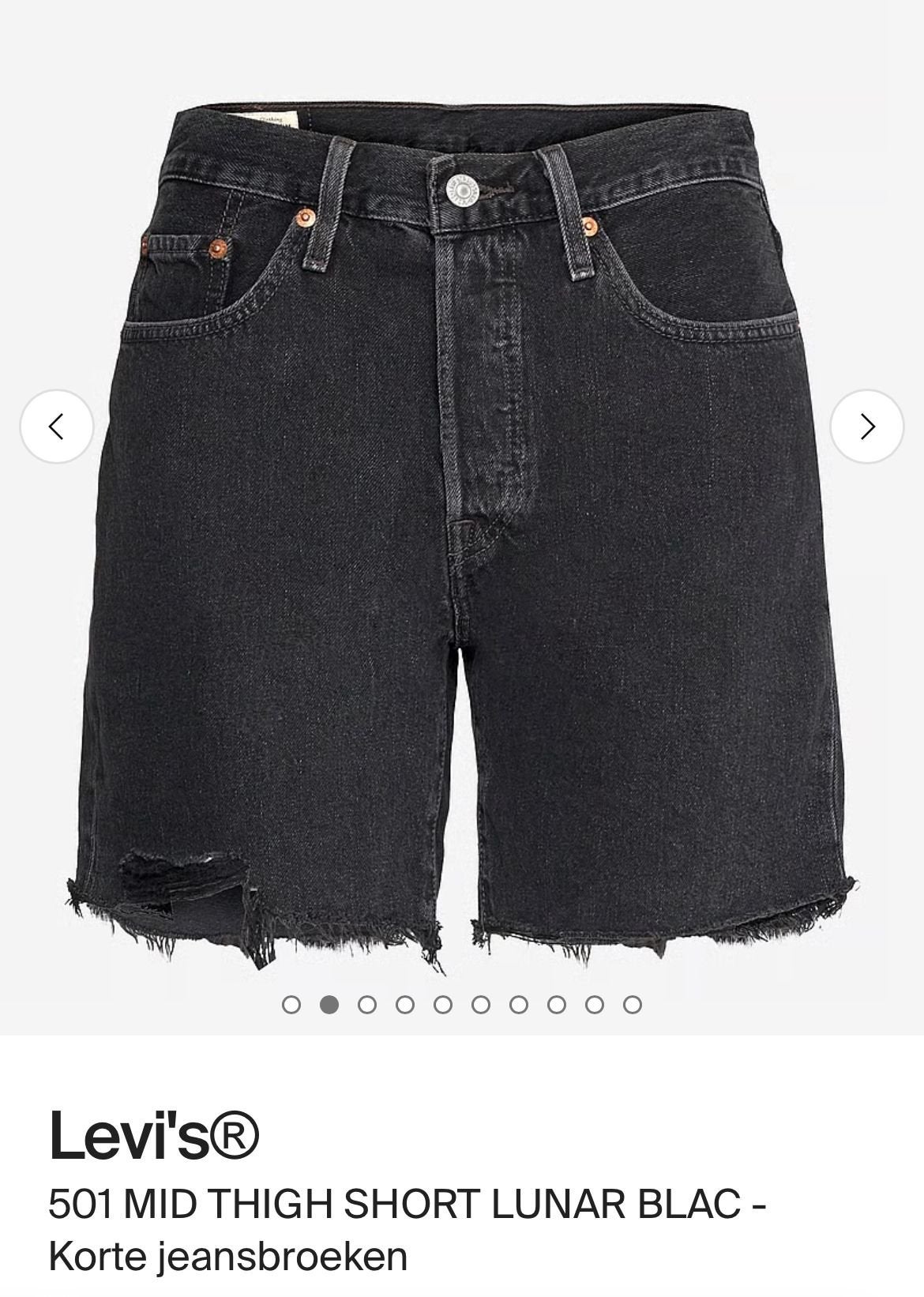 Levi's 501 mid thigh short - zwart - maat 26 - nieuw, Ophalen, Kort, Zwart, Nieuw