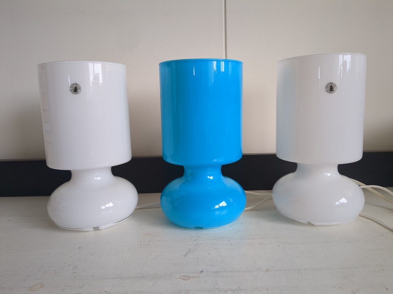 Ikea Lykta lamp, Blauw, Met schakelaar, Gebruikt, 24 cm