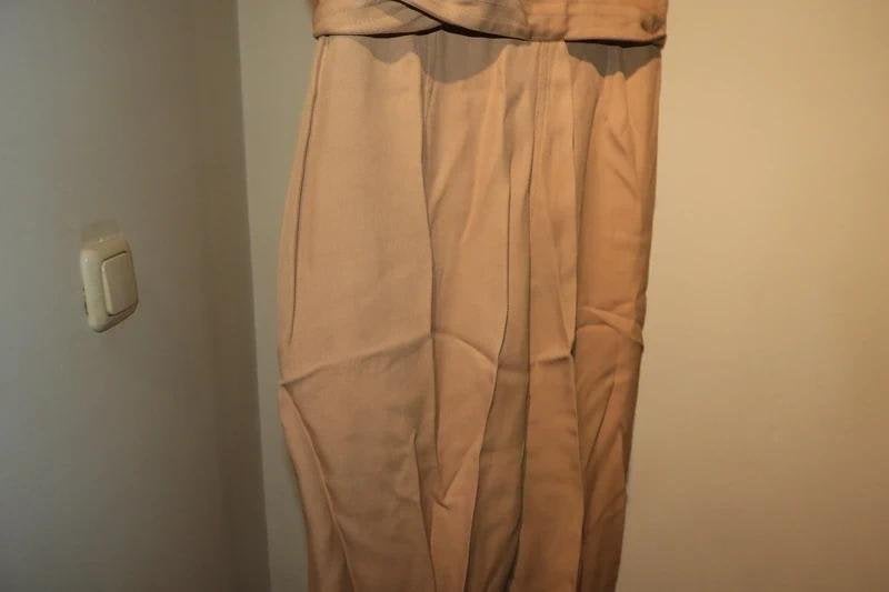 Elisabetta Franchi camel baggy broek brede strikband IT 46, Kleding | Dames, Maat 38/40 (M), Bruin, Zo goed als nieuw, Lang