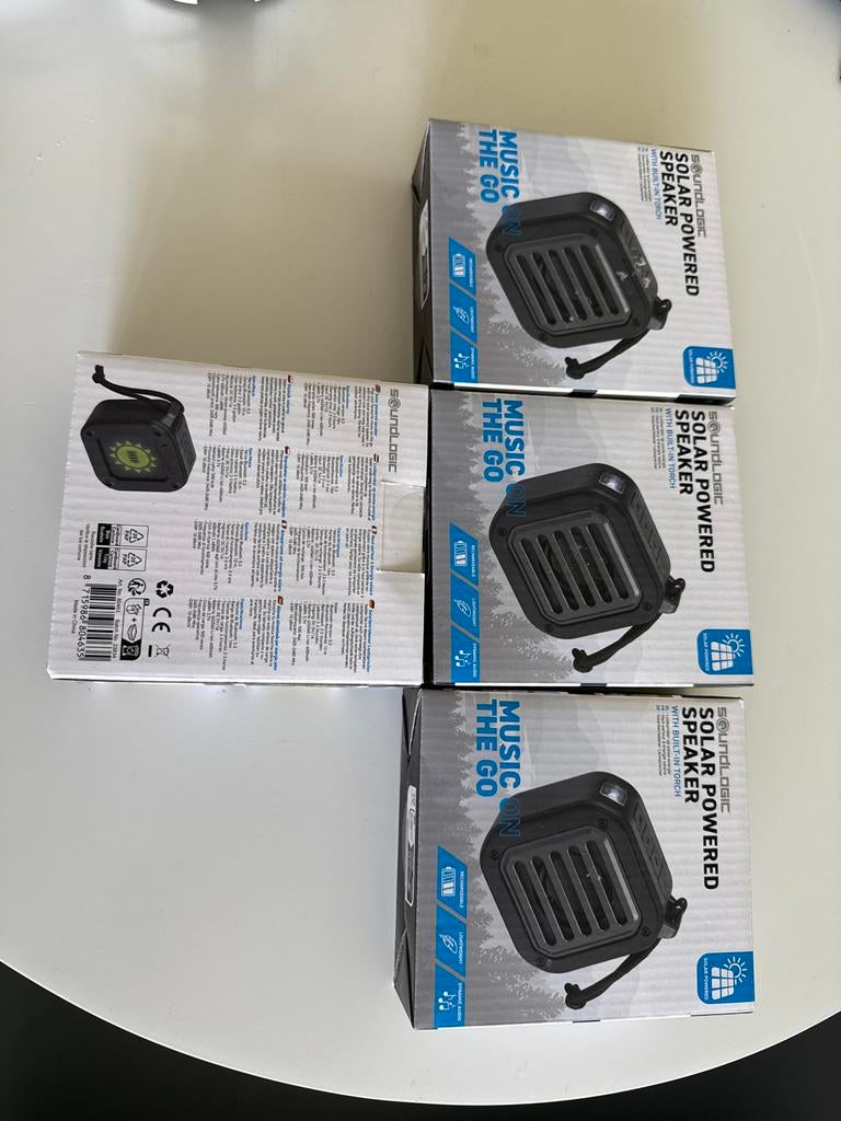 4 x Soundlogic Solar Powered Speaker met zaklamp, Overige merken, Overige typen, Nieuw, Ophalen of Verzenden
