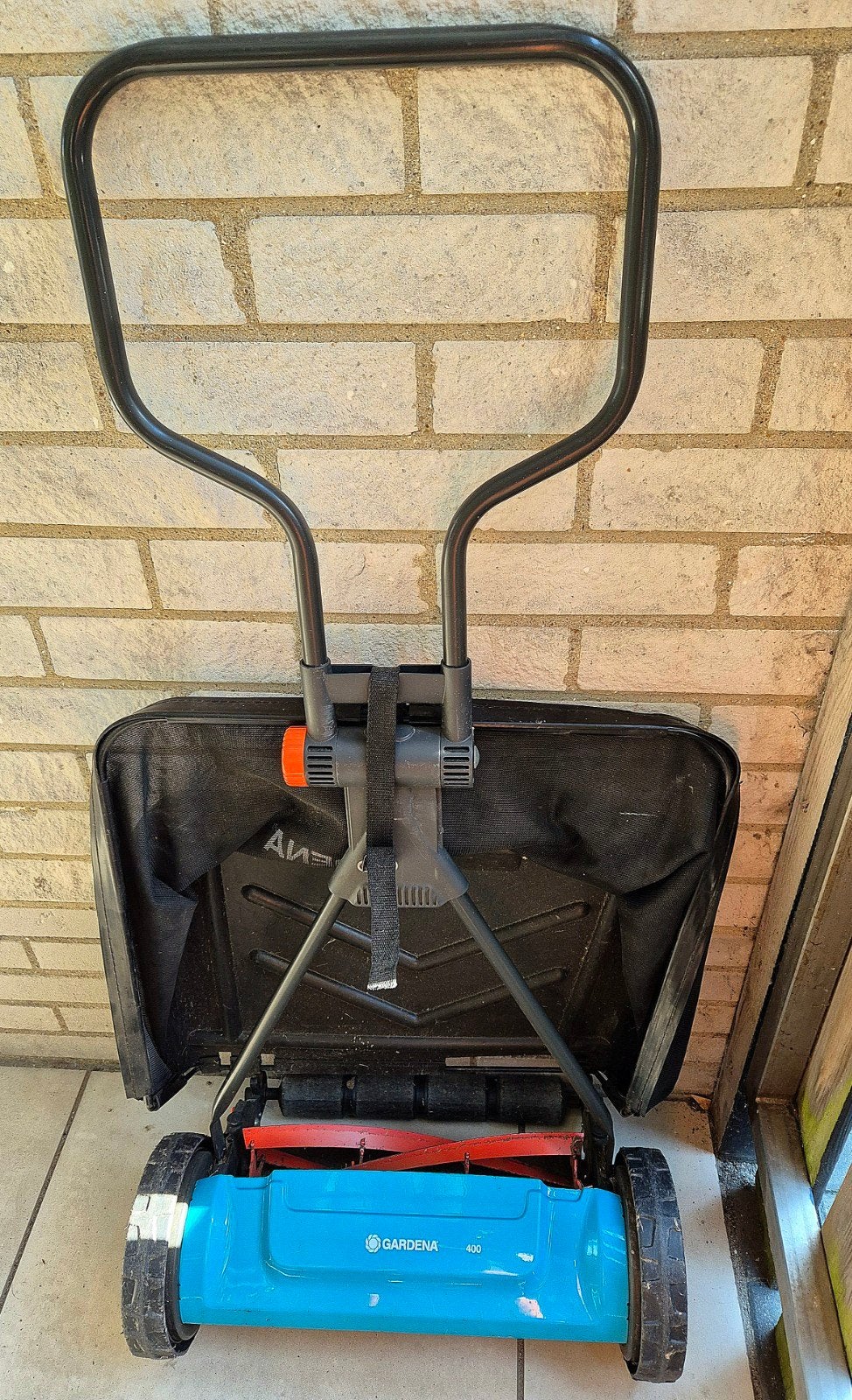 Grasmaaier met opvangzak Gardena, Tuin en Terras, Grasmaaiers, Ophalen, Gebruikt, Handgrasmaaier, Opvangzak