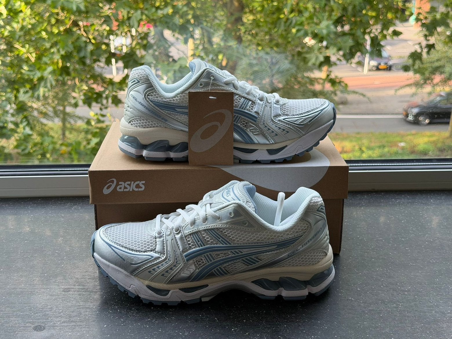 Asics White Light Navy - 42, Ophalen, Wit, Nieuw, Sneakers of Gympen