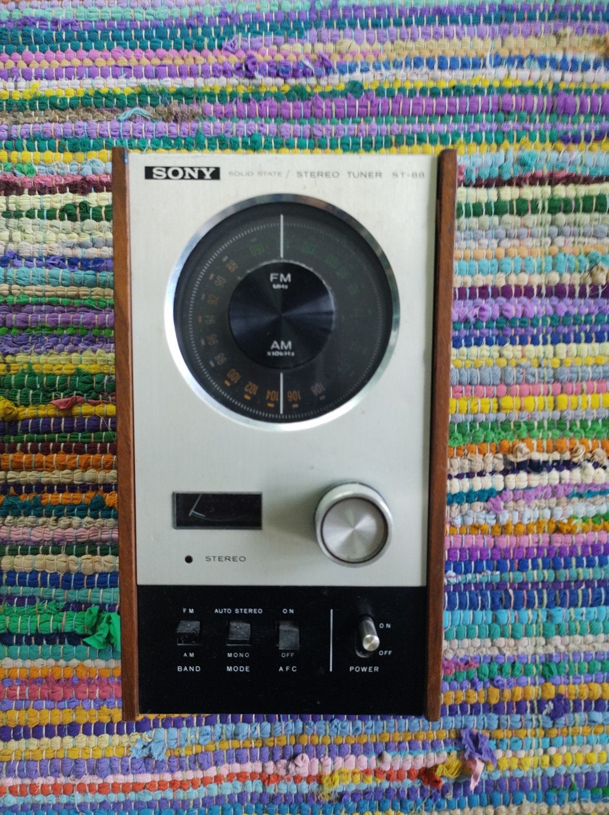 Vintage Sony Solid State Stereo Tuner ST-88 - Hout, Ophalen of Verzenden, Gebruikt, Analoog