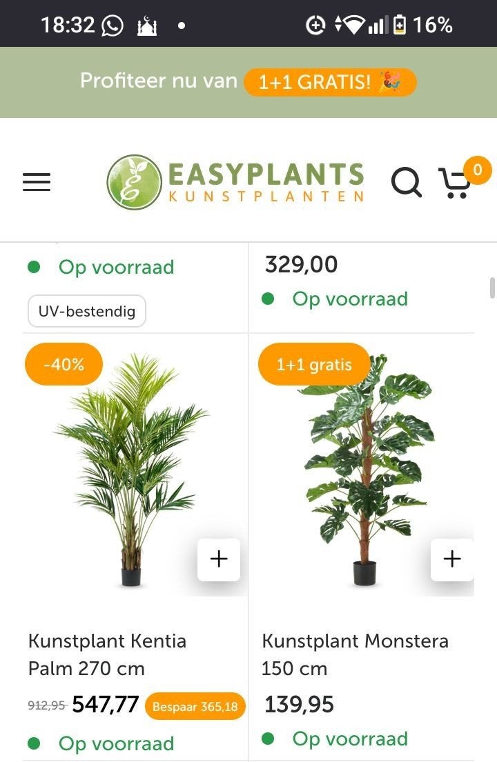 Kunstplant, Ophalen of Verzenden