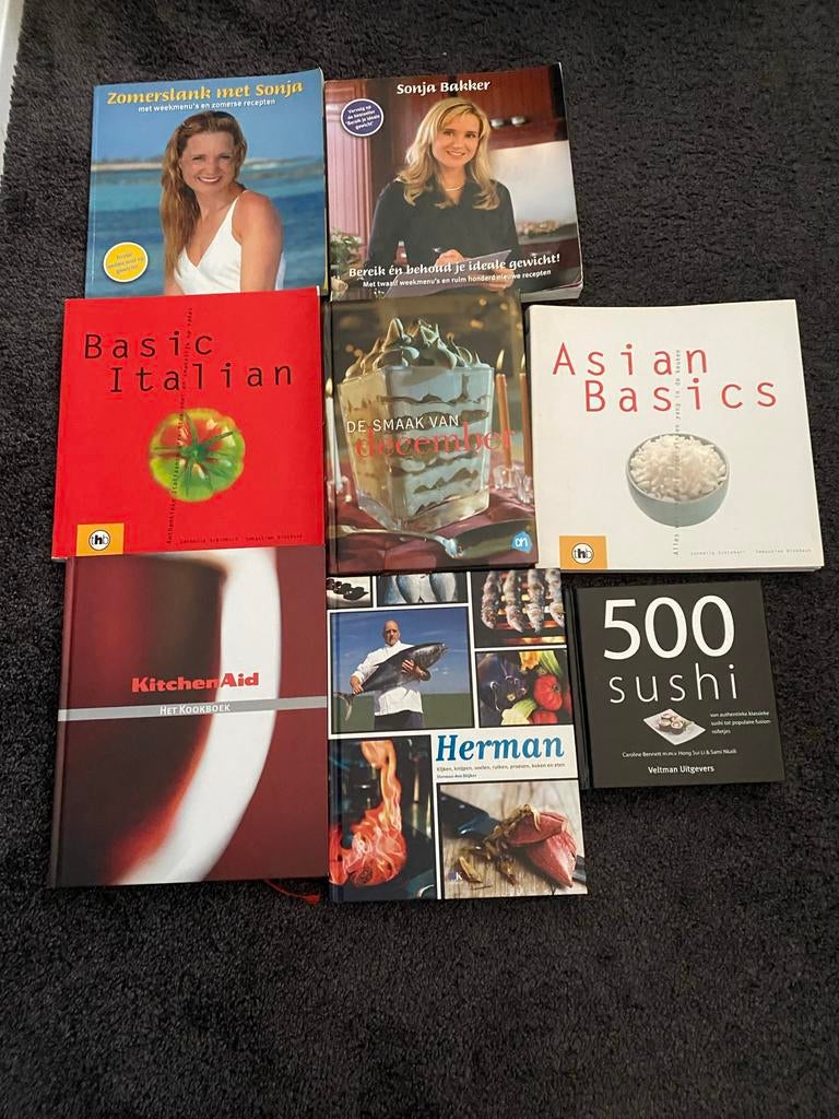 Diverse Kookboeken: Sonja Bakker, Italiaans, Aziatisch & mee, Boeken, Gelezen, Voorgerechten en Soepen, Ophalen of Verzenden, Gezond koken