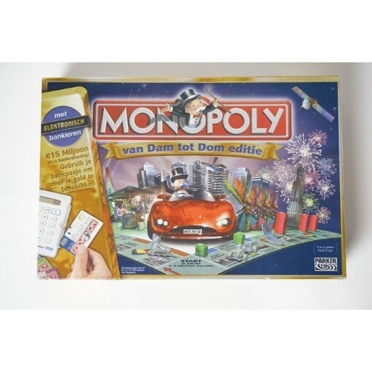 # Monopoly van Dam tot Dom editie bordspel, Ophalen of Verzenden, Gebruikt