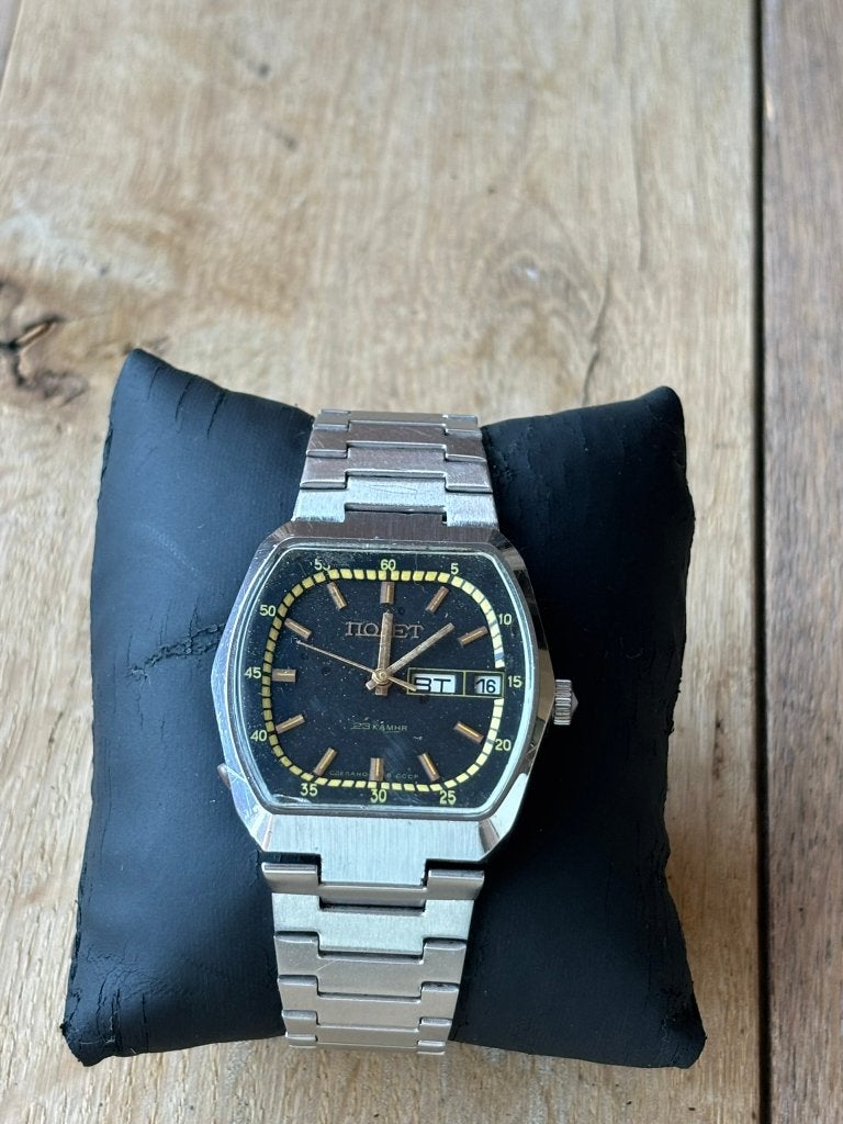 Poljot Automatic 23 Jewels - Vintage Herenhorloge, Overige merken, Staal, Met bandje, Polshorloge