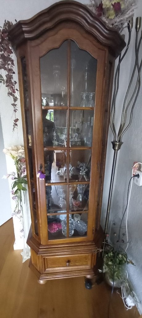 vitrinekast, Ophalen, Eikenhout, 50 tot 100 cm, Oud hollands