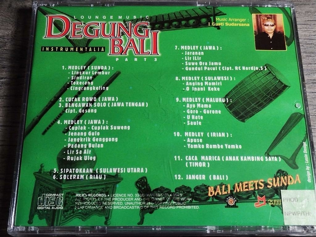 I Gusti Sudarsana ‎– Lounge Music Degung Bali Part 3, Ophalen of Verzenden, Zo goed als nieuw