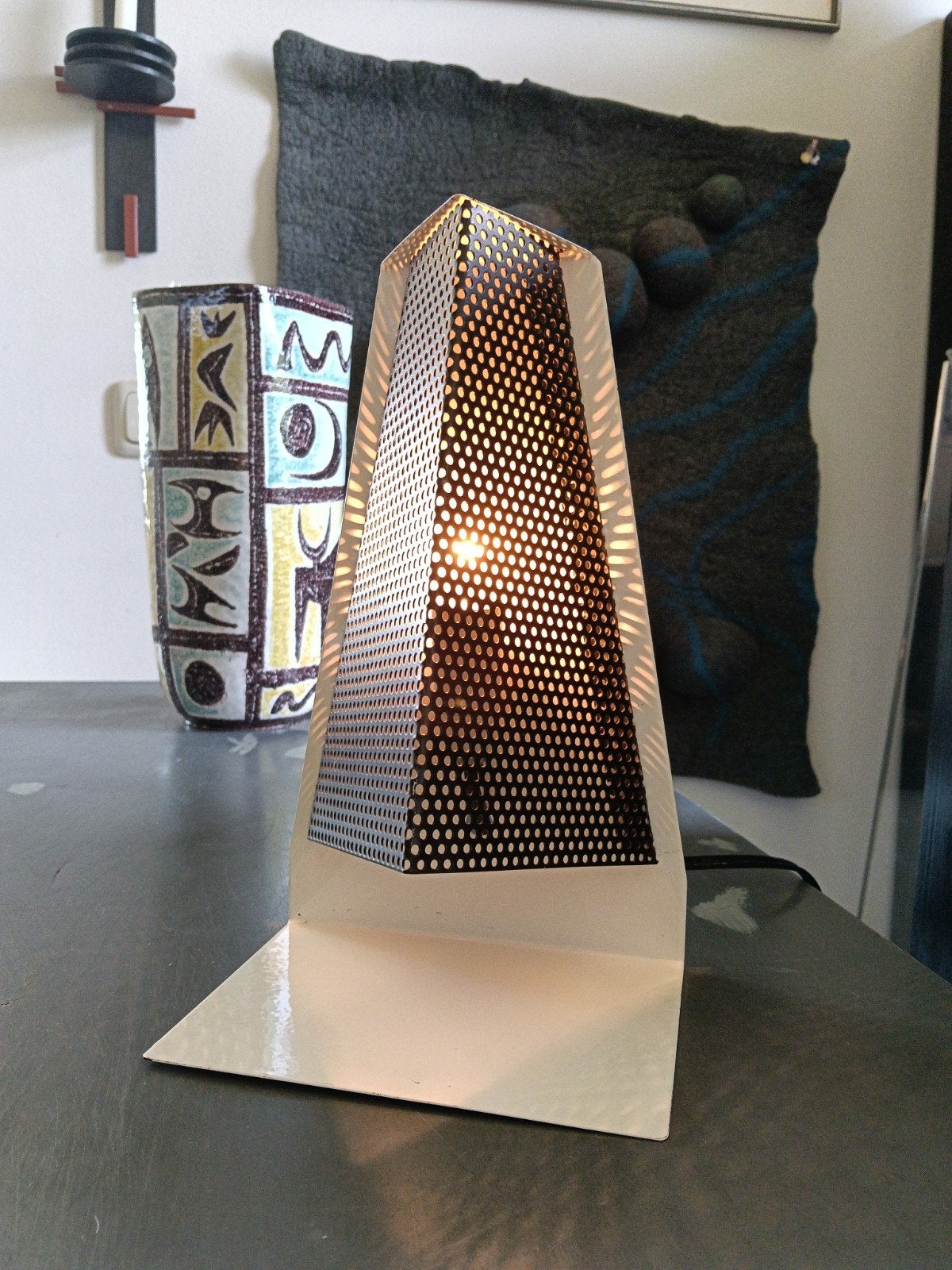 Bijzonder jaren 70 lampje, Ophalen, Gebruikt, Minimalist, Metaal