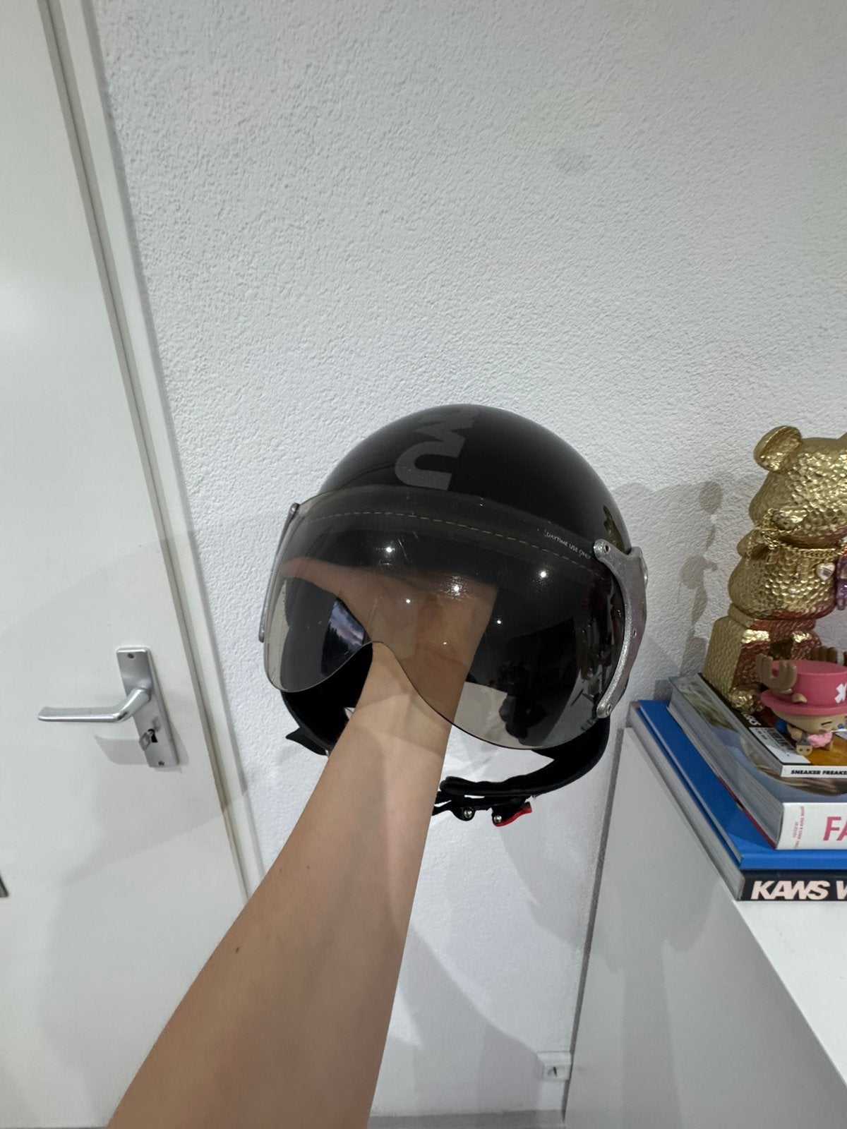 Nau fashion scooter helm, Fietsen en Brommers, Brommerhelmen, Verzenden, Zo goed als nieuw