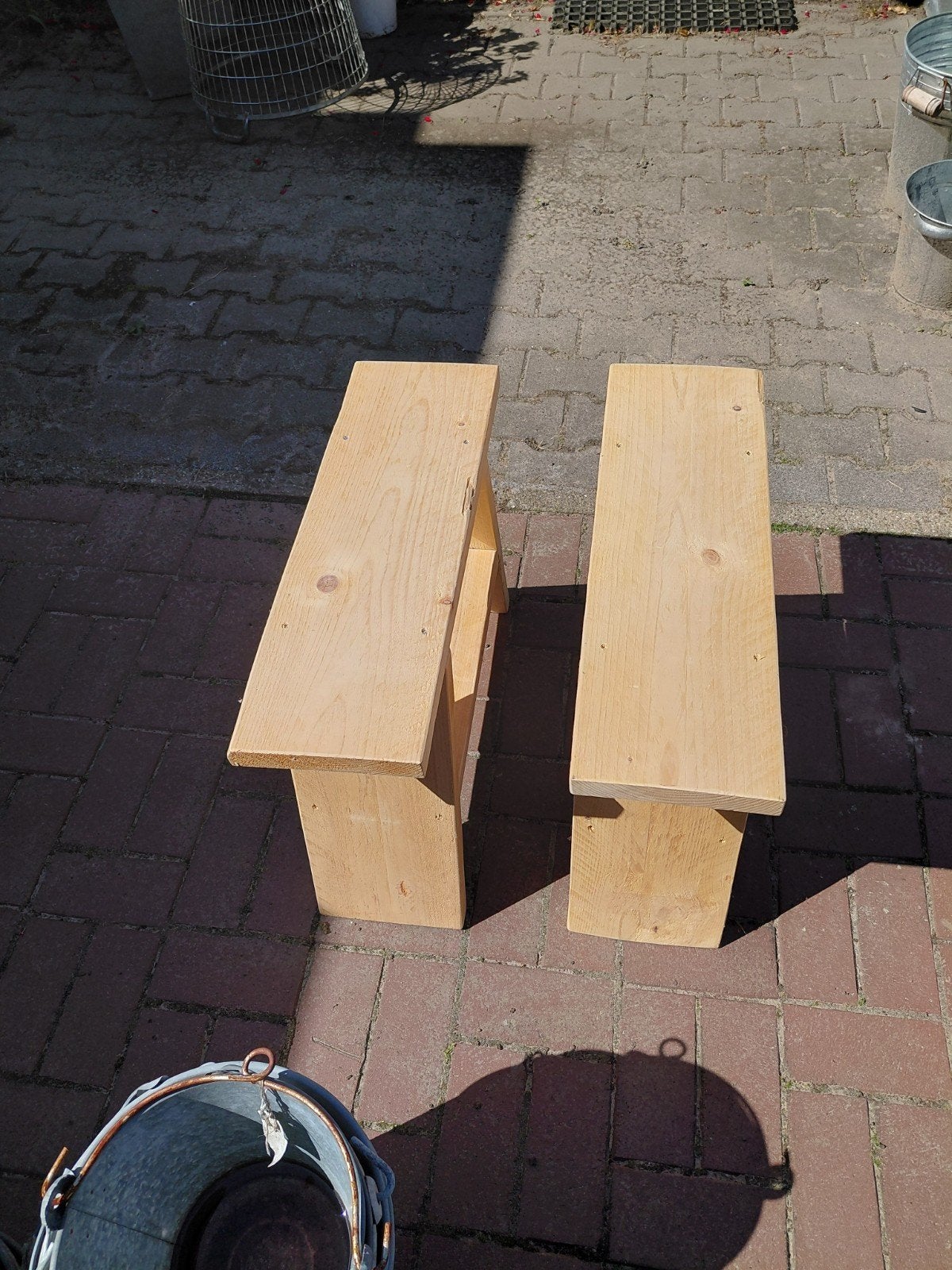Twee houten krukjes/bankjes - Nieuw, Ophalen, Twee, Overige kleuren, Nieuw