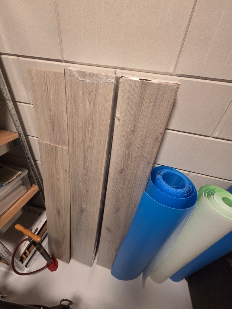 Laminaat Eiken Grijs + ondervloer, Ophalen, 50 tot 150 cm, Nieuw, 5 tot 10 m²
