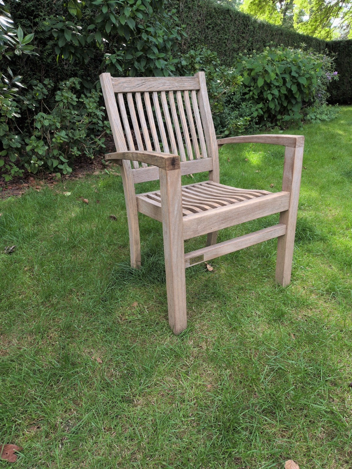 Teakhouten tuinstoelen met armleuning (4 stuks beschikbaar), Ophalen, Gebruikt, Teakhout