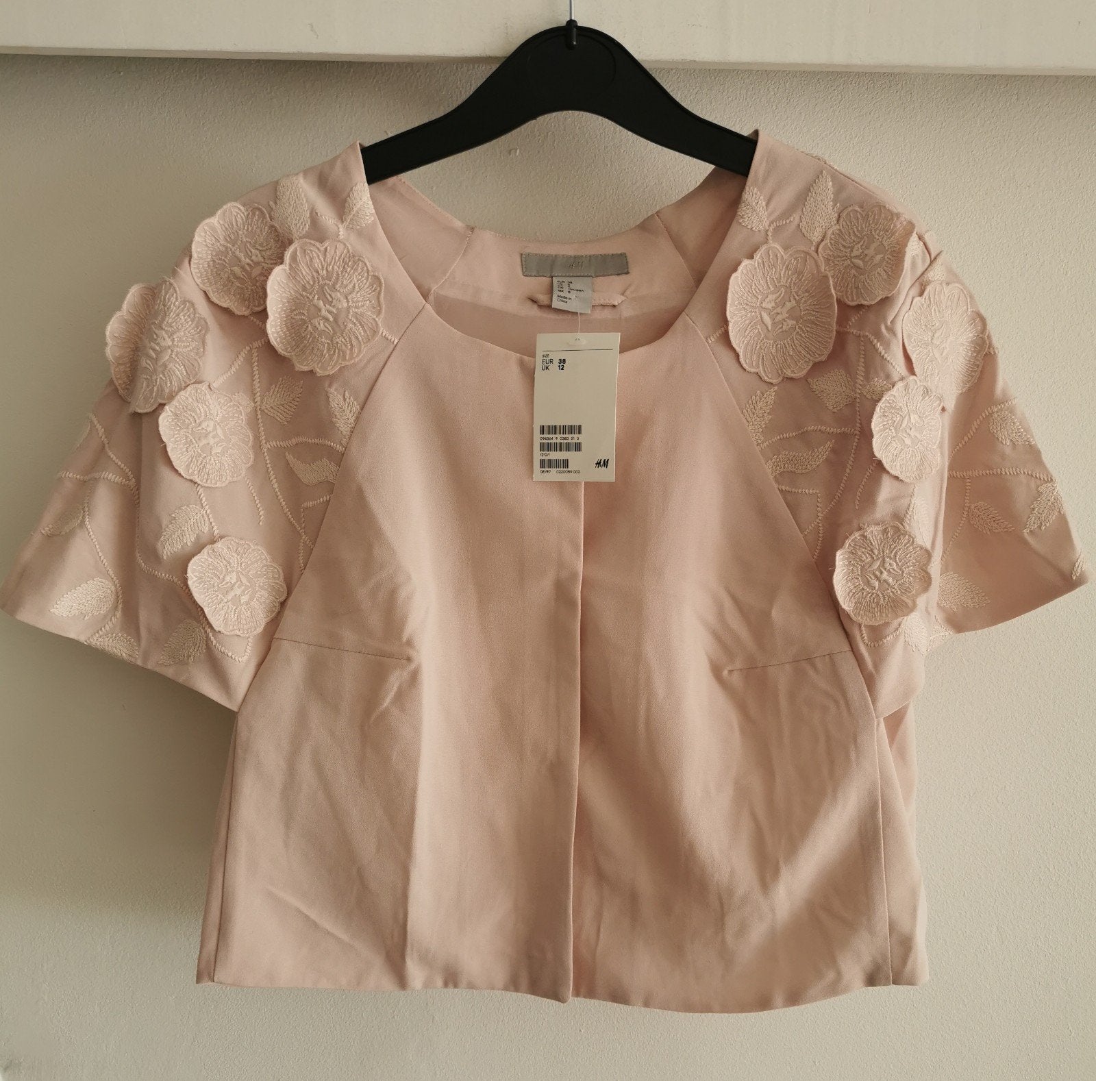 H&M jasje met borduursel mt. 38, Kleding | Dames, Gelegenheidskleding, Maat 38/40 (M), Verzenden, Nieuw, Roze