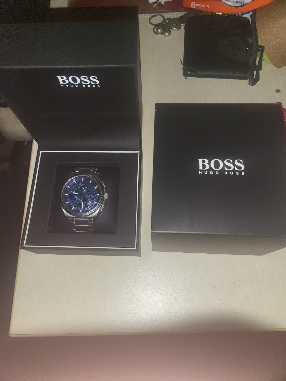 Hugo Boss horloge met extra schakels, Staal, Staal, Polshorloge, Zo goed als nieuw