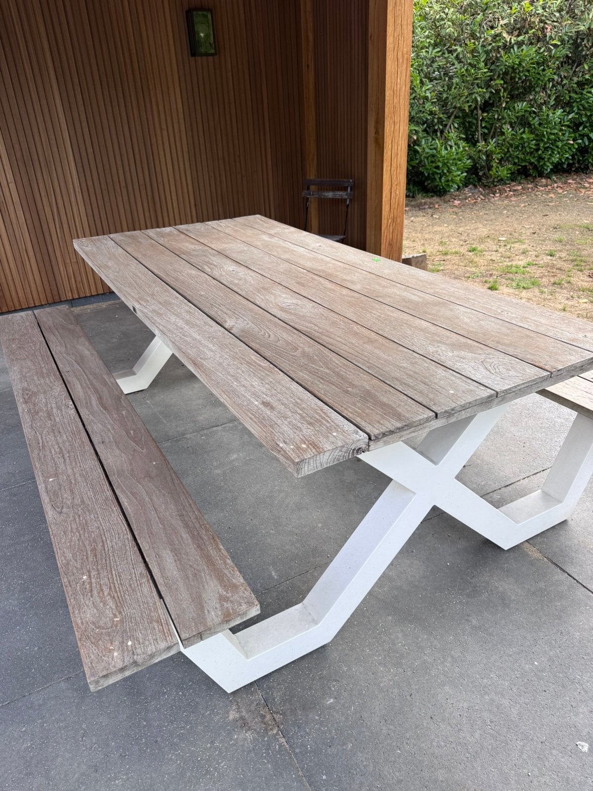 Pick nick tafel terras tafel Horeca, Ophalen, Zo goed als nieuw, Rechthoekig, Hout