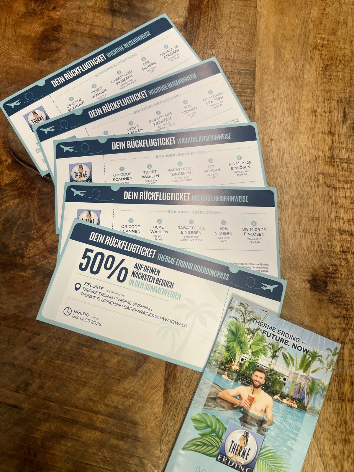 5x 50% op Therme Erding/ Sinsheim/ Euskirchen/ Schwarzwald, Drie personen of meer, Ticket of Toegangskaart
