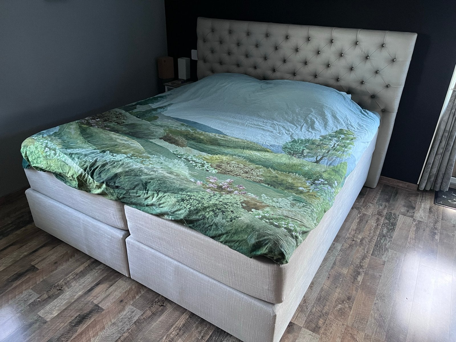 Luxe Swiss Sense boxspring met Emma premium topper, Ophalen, Gebruikt, Tweepersoons, Scandinavisch, landelijk, modern