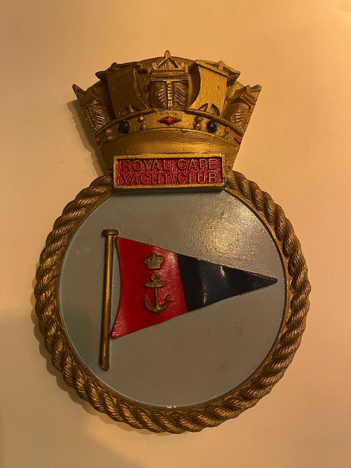 Wandplaquette Royal Cape Yacht Club (RCYC) Kaapstad Afrika, Ophalen of Verzenden, Zeilboot, Overige typen