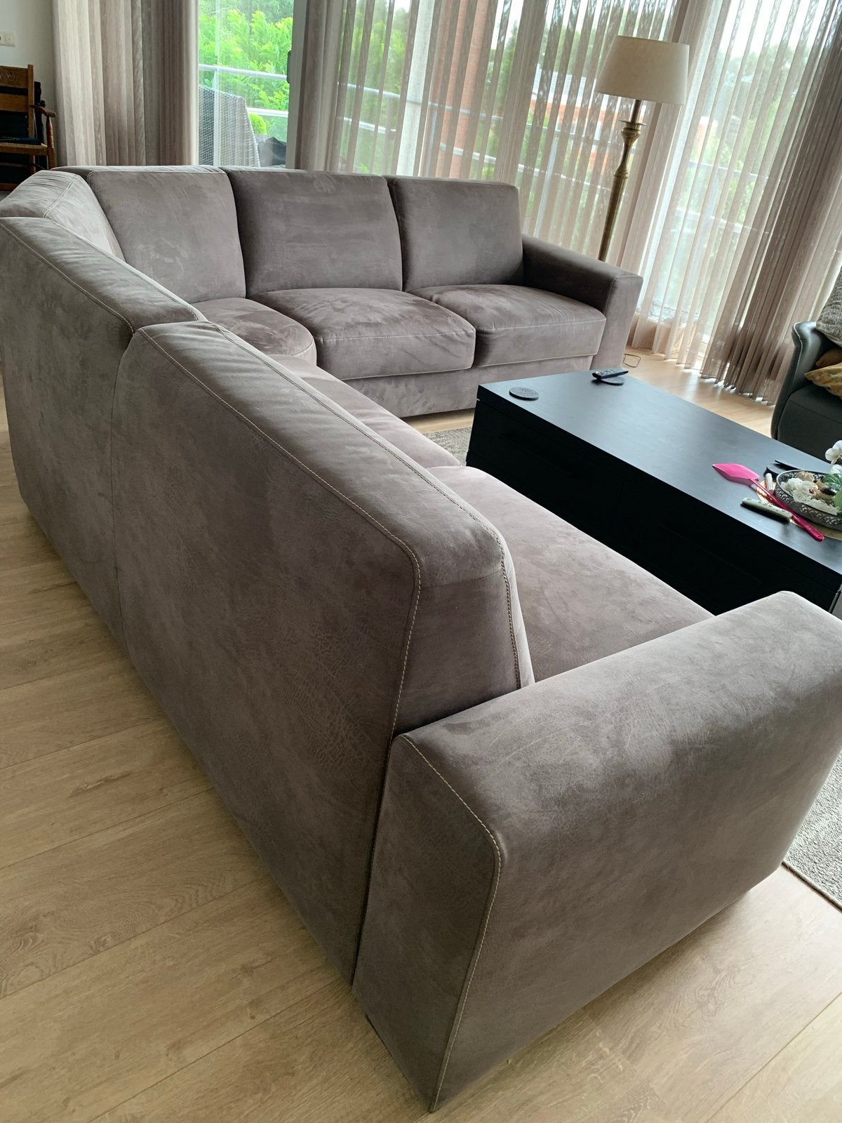 Comfortabele hoekbank - Ideaal voor kleinere ruimtes, Huis en Inrichting, 250 tot 300 cm, Gebruikt, 100 tot 125 cm, Hoekbank