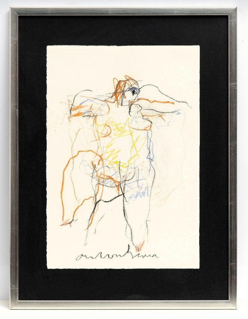 Anton Heyboer - krijttekening naakt, Ophalen, Tekening, Krijttekening, Gesigneerd